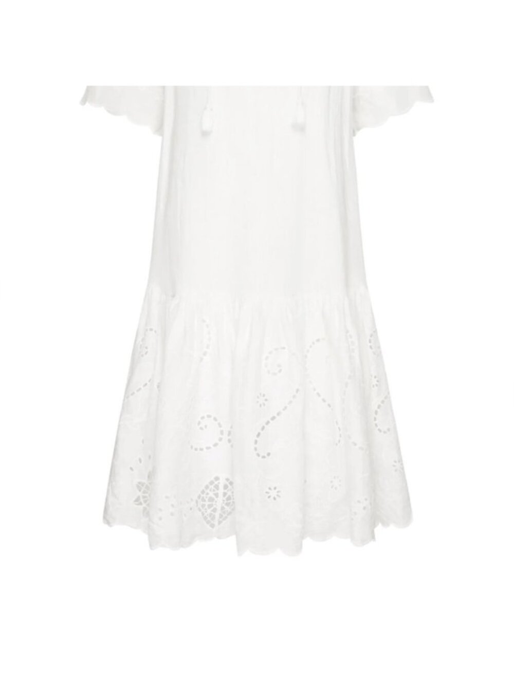 Spell NWT XS Linen Beach Dress with Embroidered Eyelet Details & Tassel - Picture 7 of 8